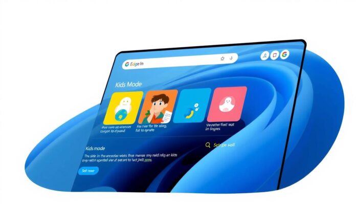 Image of Microsoft Edge browser in Kids Mode